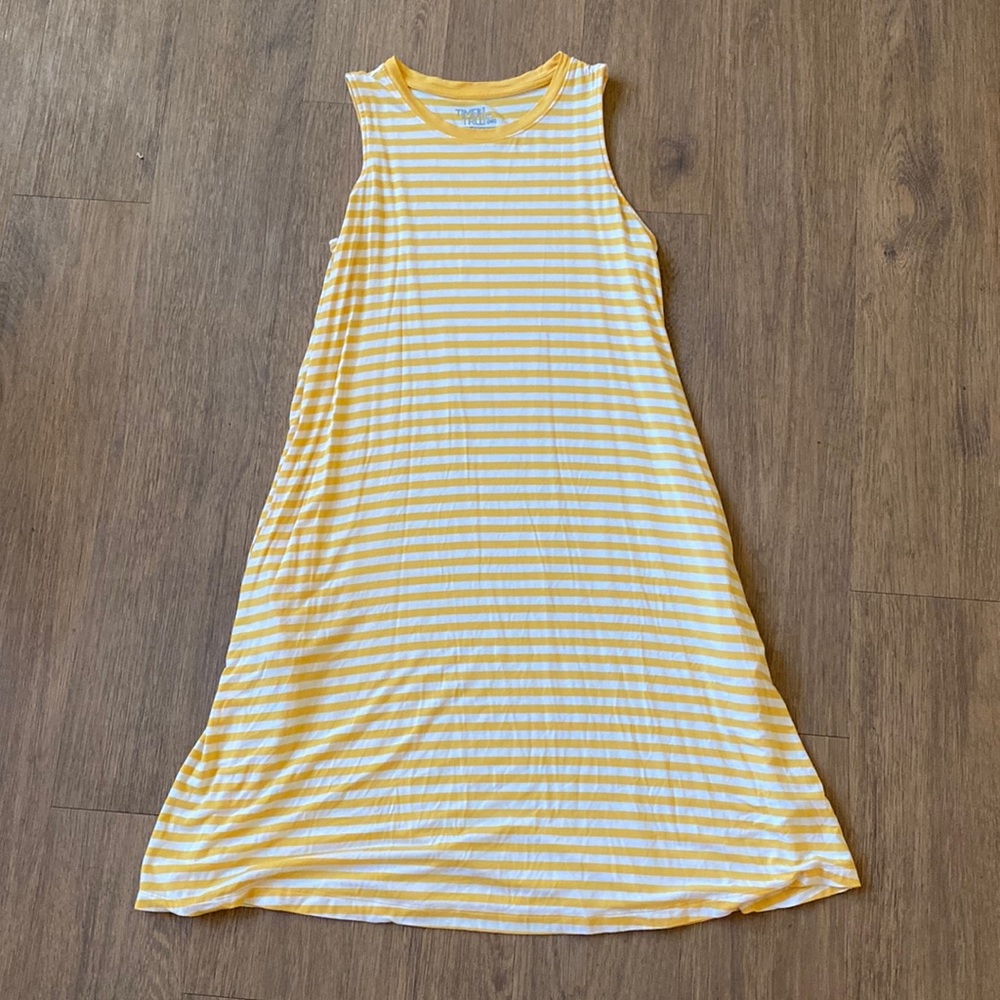 Striped tank dress with pockets, Size Medium